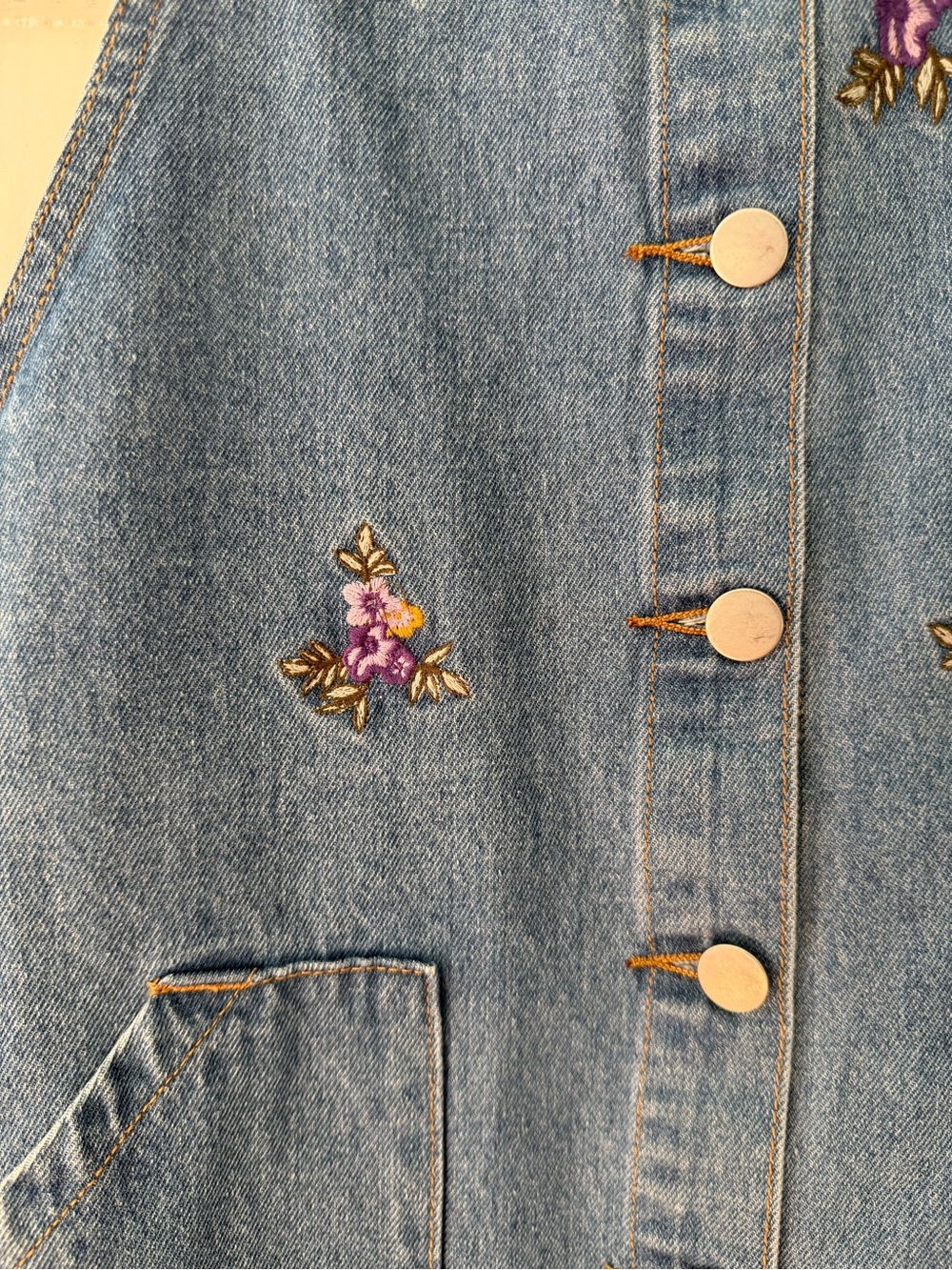 Bongo | Embroidered Denim Jumper Dress Overall Pinafore Size Large - Picture 4 of 9